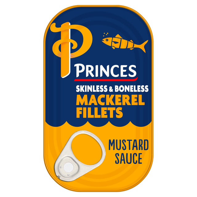 Princes Skinless Boneless Mackerel Fillets Mustard Sauce 125 g