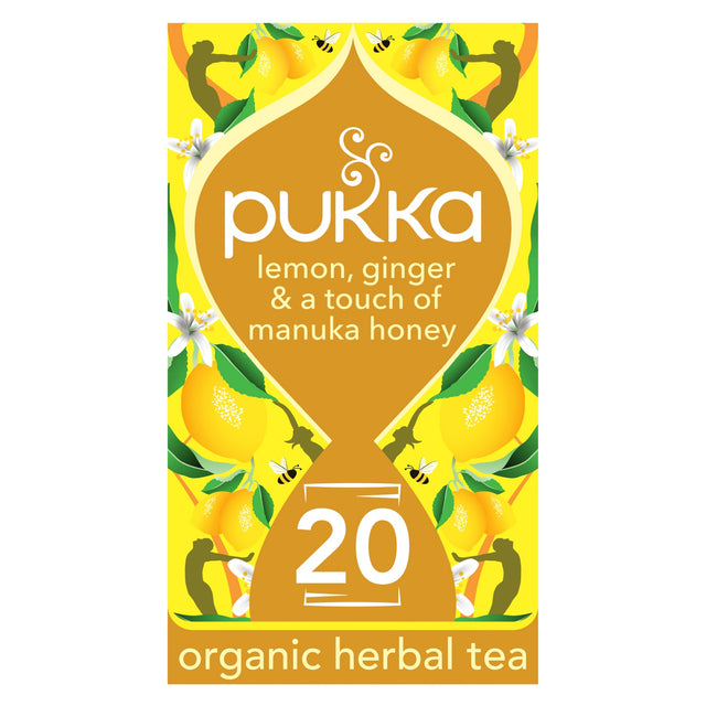 Pukka Organic Lemon, Ginger & A Touch Of Manuka Honey 20 Herbal Tea Sachets 34 g