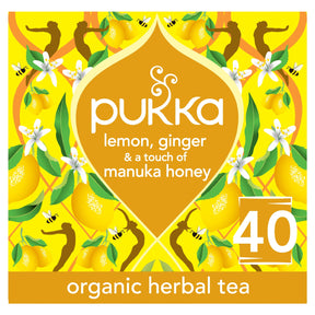 Pukka Organic Lemon, Ginger & A Touch Of Manuka Honey 40 Immunity Herbal Tea Bags 68 g