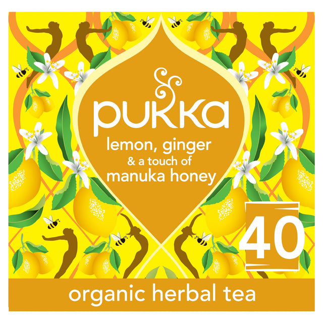 Pukka Organic Lemon, Ginger & A Touch Of Manuka Honey 40 Immunity Herbal Tea Bags 68 g