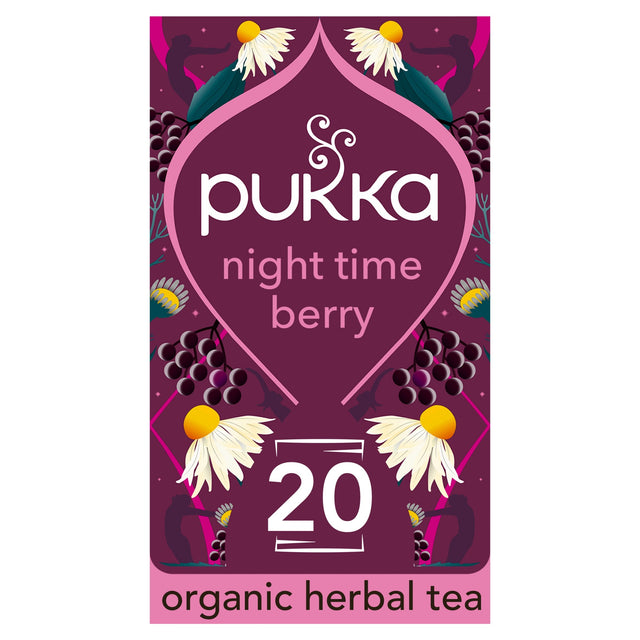 Pukka Organic Night Time Berry 20 Herbal Tea Sachets 32 g