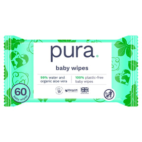 Pura Plastic Free Baby Wipes 60 Pack