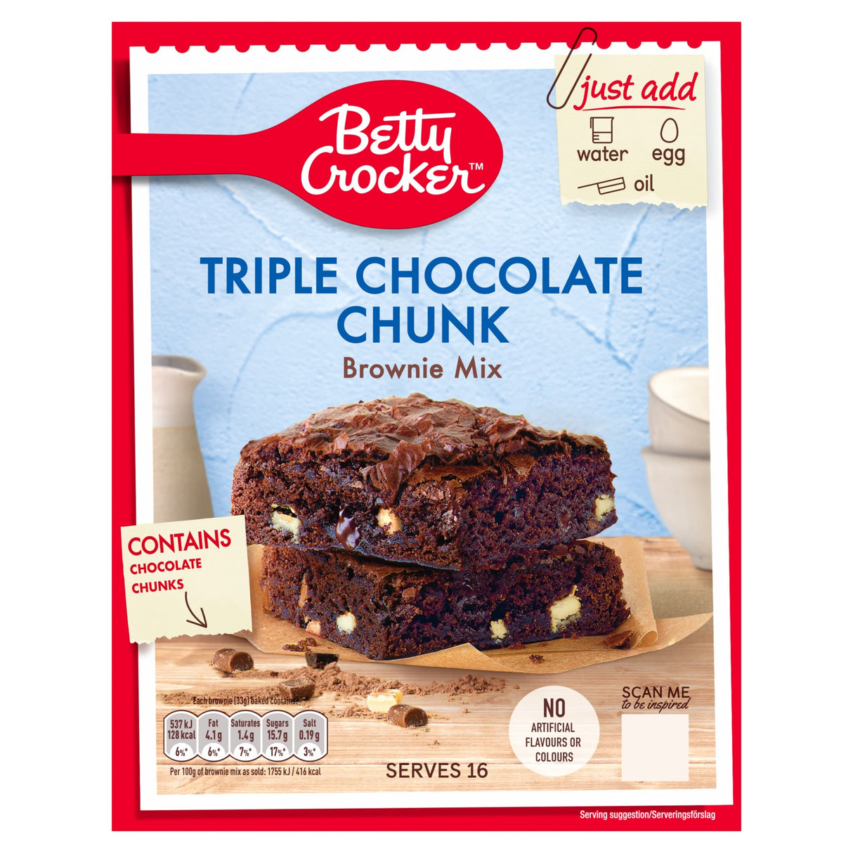 Betty Crocker Triple Chocolate Brownie Mix 415 g
