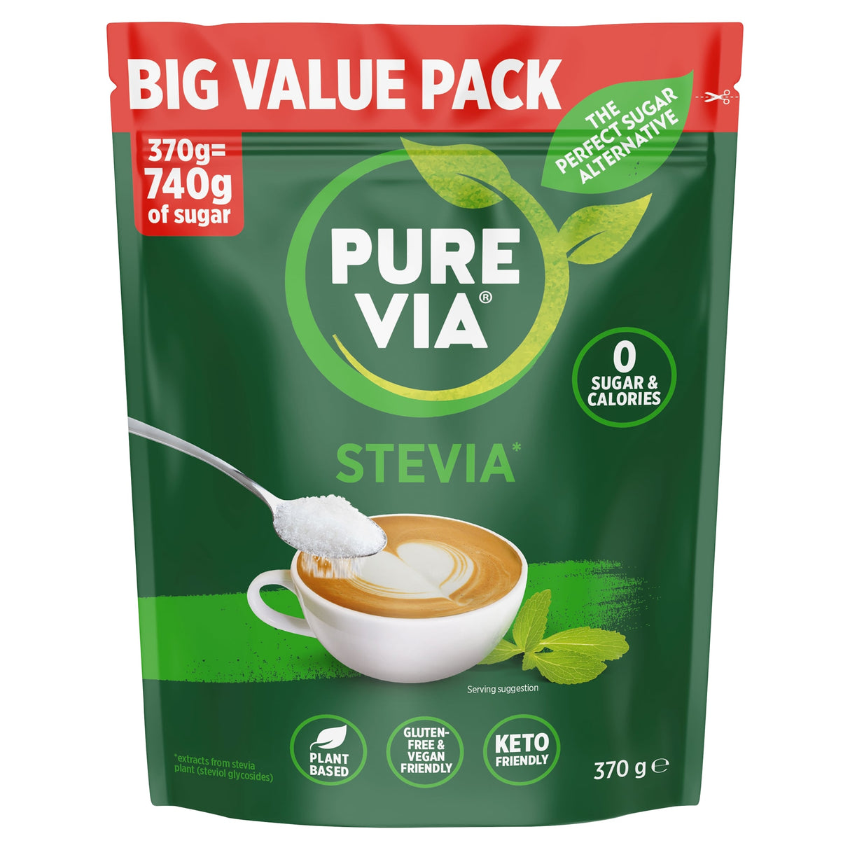 Pure Via Stevia Sweetener 370 g