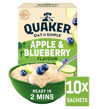 Quaker Oat So Simple Apple & Blueberry Porridge Sachets 10 x 36 g