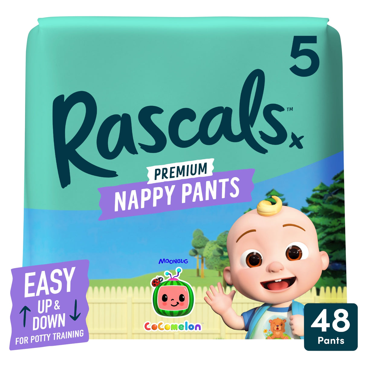 Rascals Premium Cocomelon Nappy Pants Size 5 48 Jumbo Pack