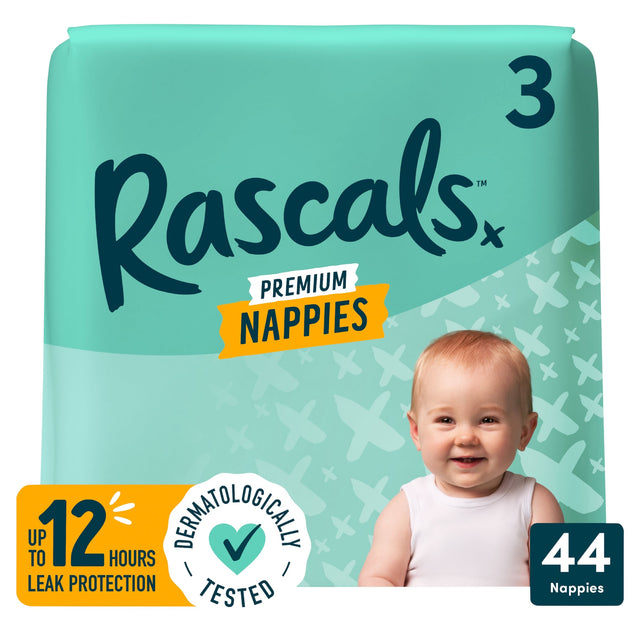 Rascals Premium Nappies Size 3 44 Pack