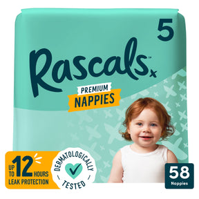 Rascals Premium Nappies Size 5 58 Jumbo Pack