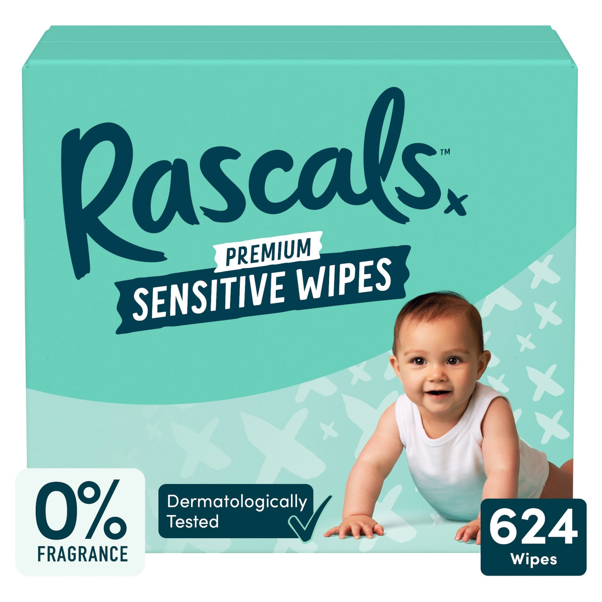 Rascals Premium Sensitive Wipes Biodegradable 12 x 52 Baby Wipes