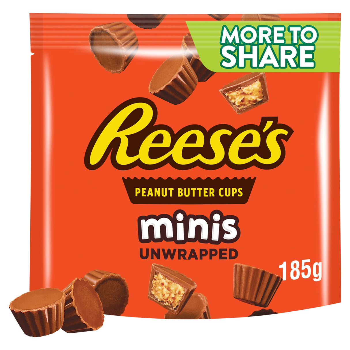 Reese's Milk Chocolate Peanut Butter Cups Mini's Unwrapped More To Share Pouch 185 g
