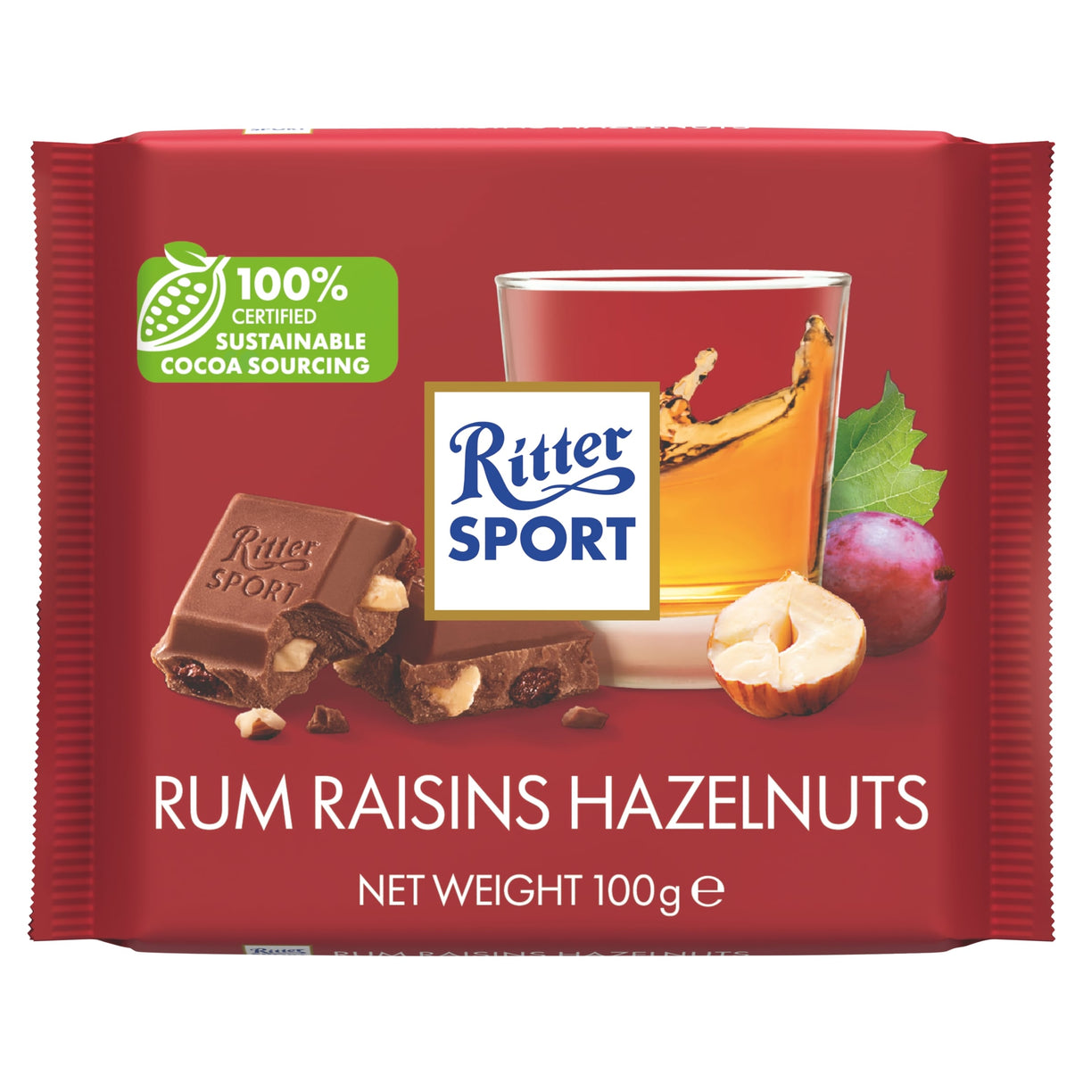 Ritter Sport Rum Raisins Hazelnuts 100 g