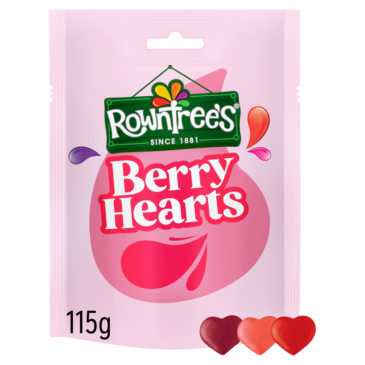 Rowntree's Berry Hearts Sweets Sharing Bag 115 g