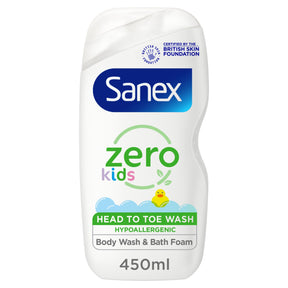 Sanex Zero % Kids Head To Toe Body Wash 450 ml