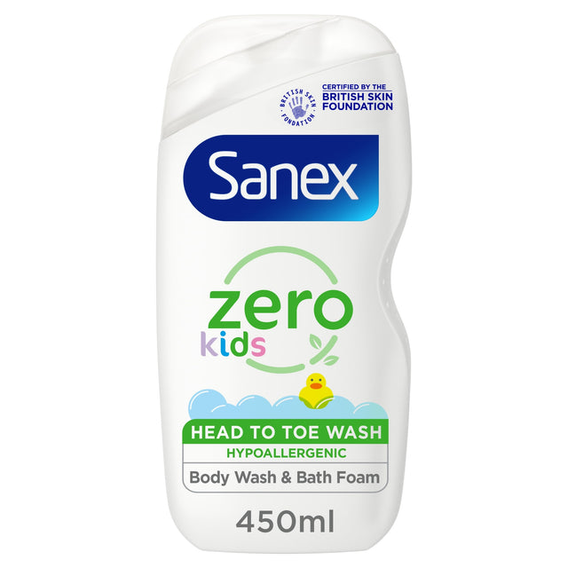Sanex Zero % Kids Head To Toe Body Wash 450 ml