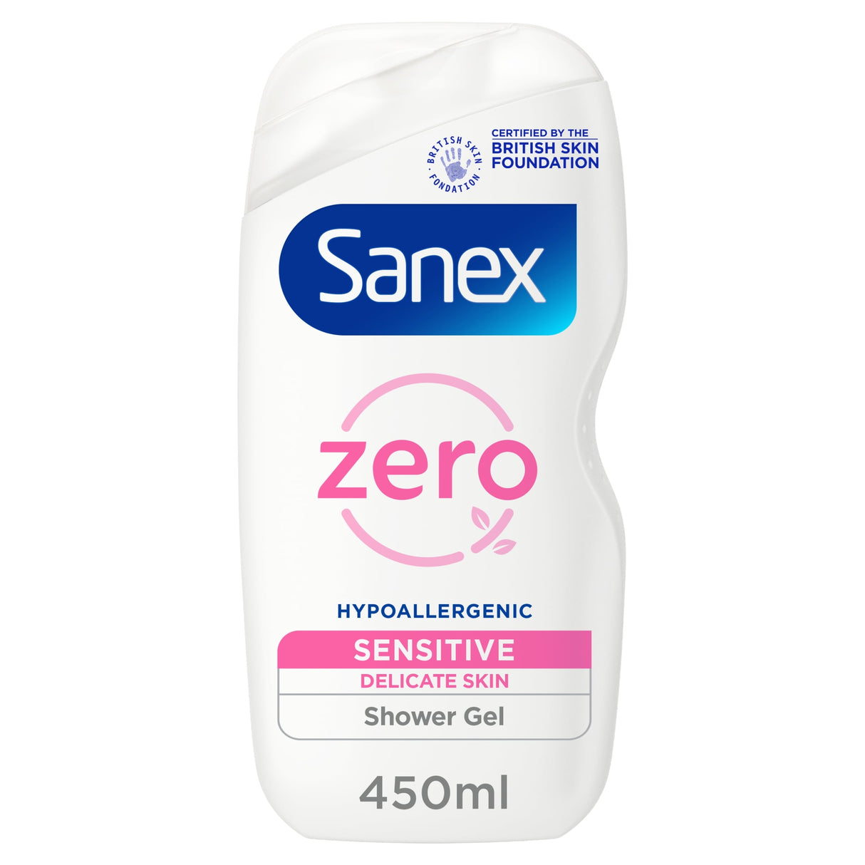 Sanex Zero % Sensitive Skin Shower Gel Body Wash 450 ml