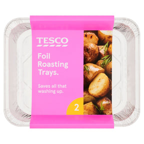 Tesco Foil Roasting Trays x2 326 mm x 260 mm