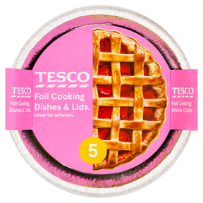 Tesco Oven Foil Round Cooking Dishes 5 Pack