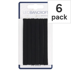 Leo Bancroft Extra Large Soft Bands Black 6 Pack