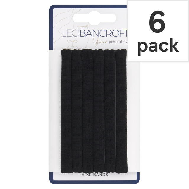 Leo Bancroft Extra Large Soft Bands Black 6 Pack