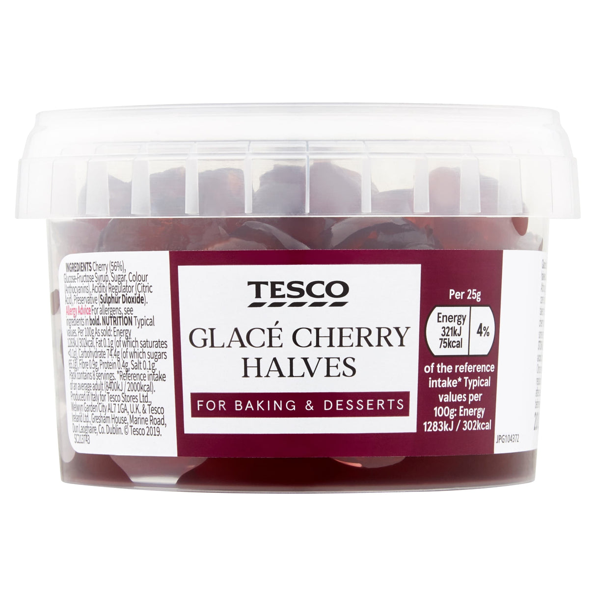 Tesco Glace Cherry Halves 200 g