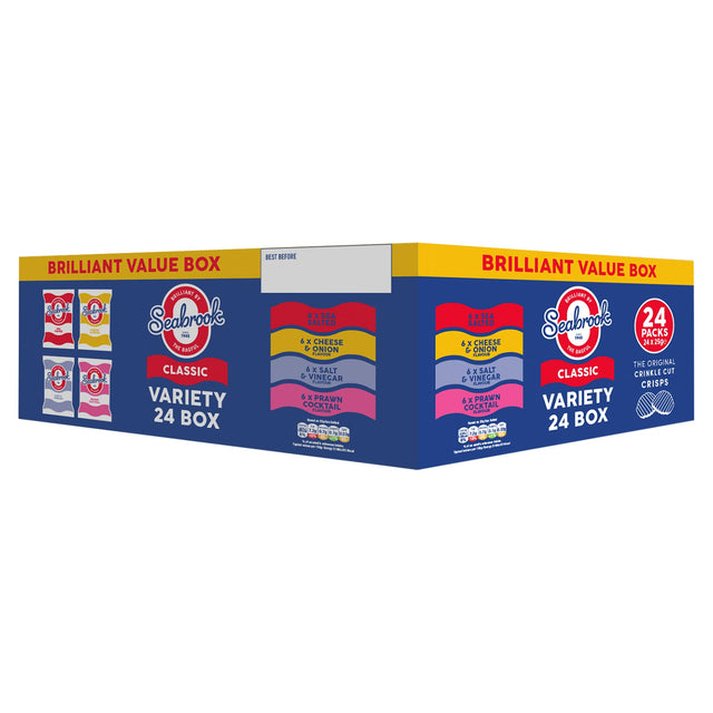 Seabrook Crinkle Crisps Classic Variety Box 24 x 25 g