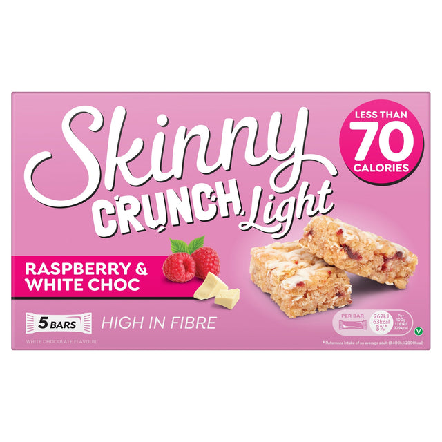Skinny Crunch Light Bars Raspberry & White Choc 5 x 19 g