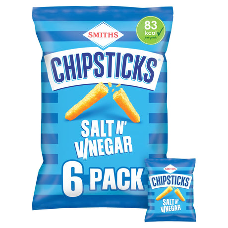Smiths Chipsticks Multi-Pack Crisps Salt & Vinegar 6 x 17 g
