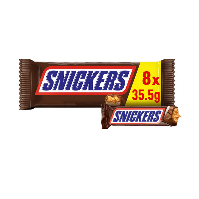 Snickers Milk Chocolate Snacksize Bars Multi-Pack 8 x 35.5 g