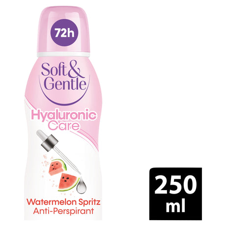 Soft & Gentle Watermelon Spritz Hyaluronic Care 72 Hour Anti-Perspirant Deodorant Spray 250 ml
