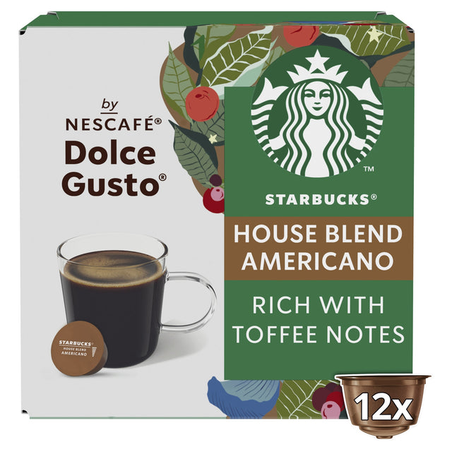 Starbucks By Nescafe Dolce Gusto House Blend Medium Roast Coffee Pods x 12 102 g