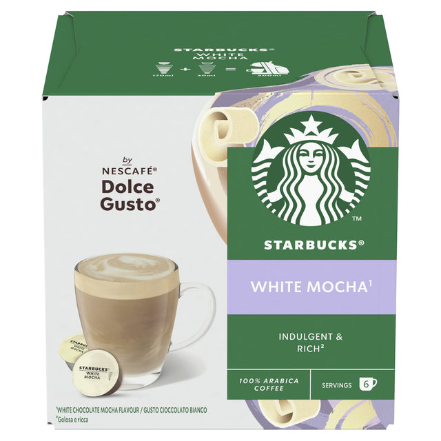 Starbucks By Nescafe Dolce Gusto White Mocha Coffee Pods x 12 123 g
