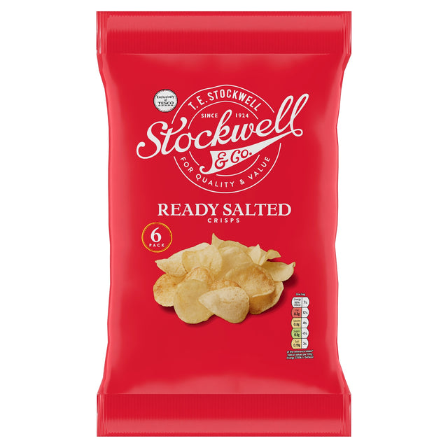 Stockwell & Co Ready Salted Crisps 6 x 25 g