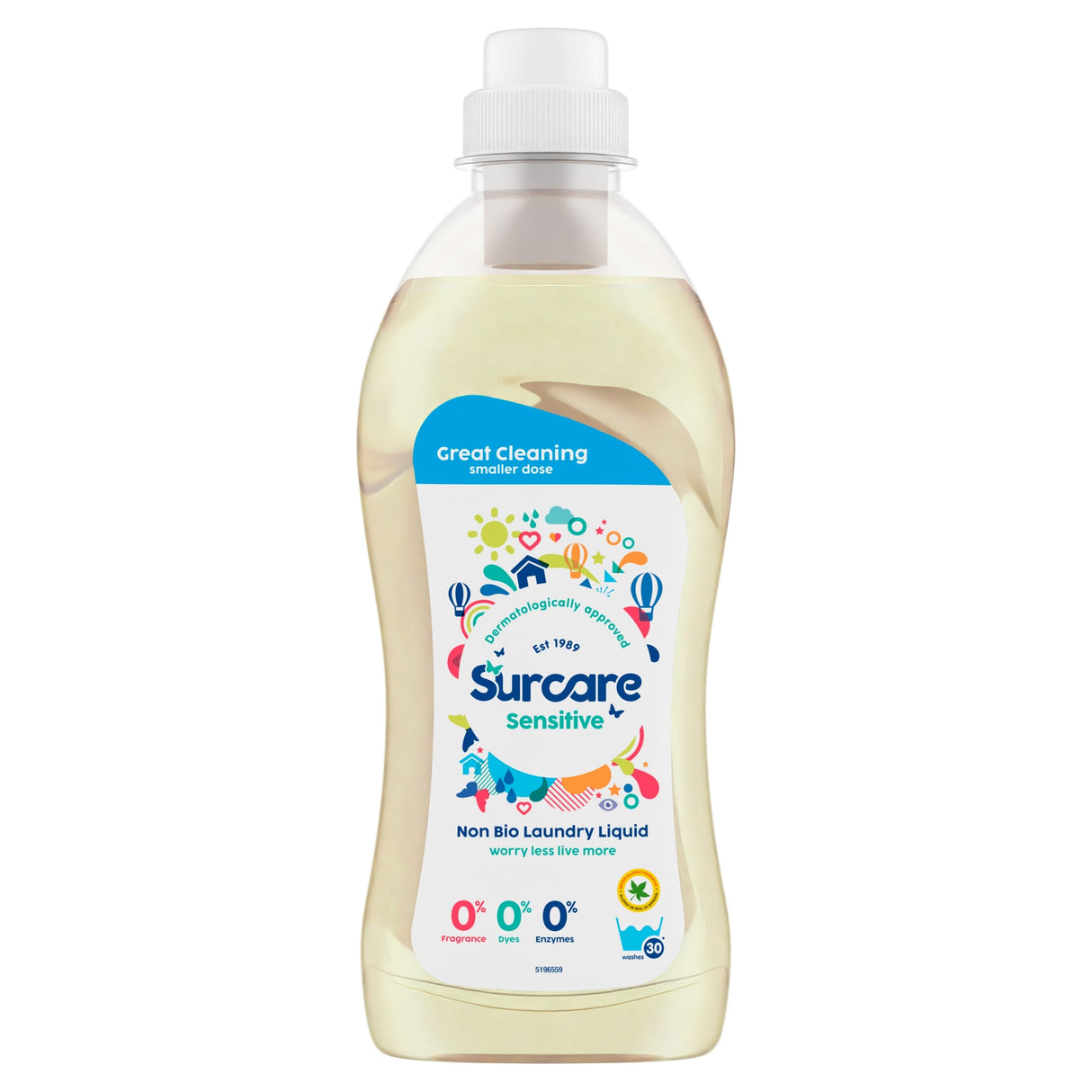 Surcare Sensitive Non Bio Laundry Liquid 750 ml
