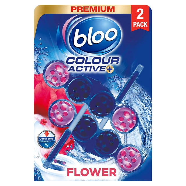 Bloo Colour Active+ Flowers Rim Blocks 2 x 50 g
