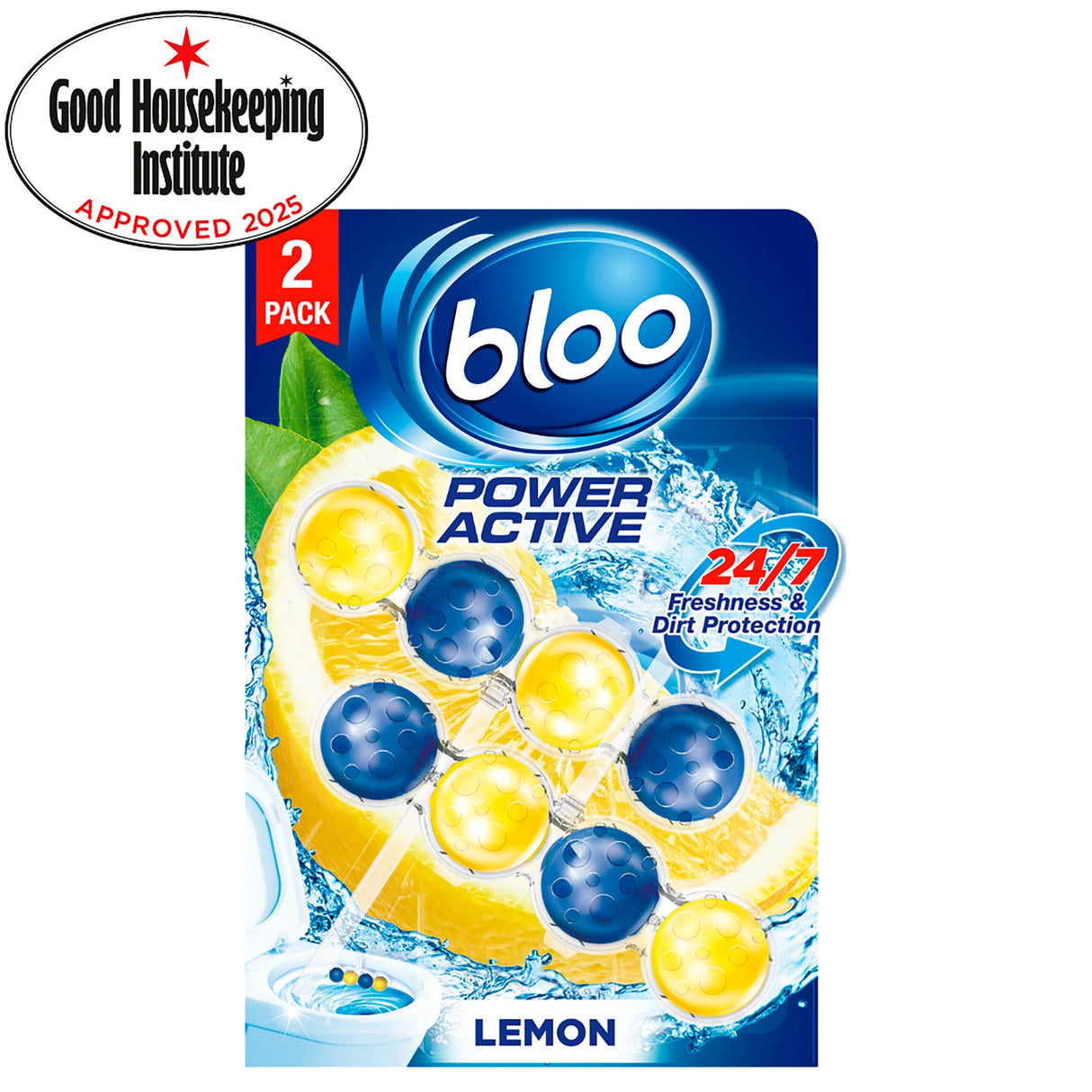 Bloo Power Active Lemon Rim Blocks 2 x 50 g