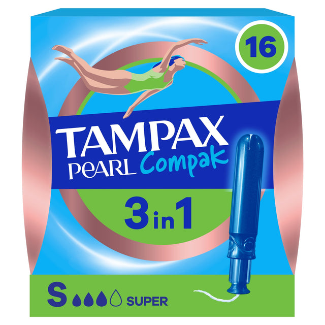 Tampax Pearl Compak Super Applicator Tampons 16