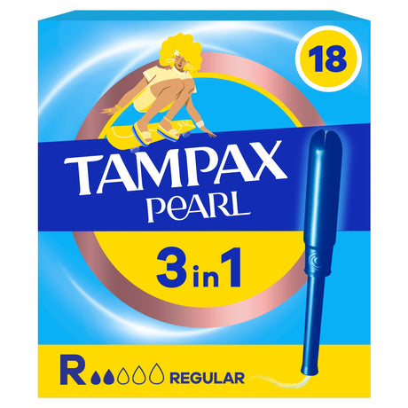 Tampax Pearl Regular Applicator Tampons 18 Pack