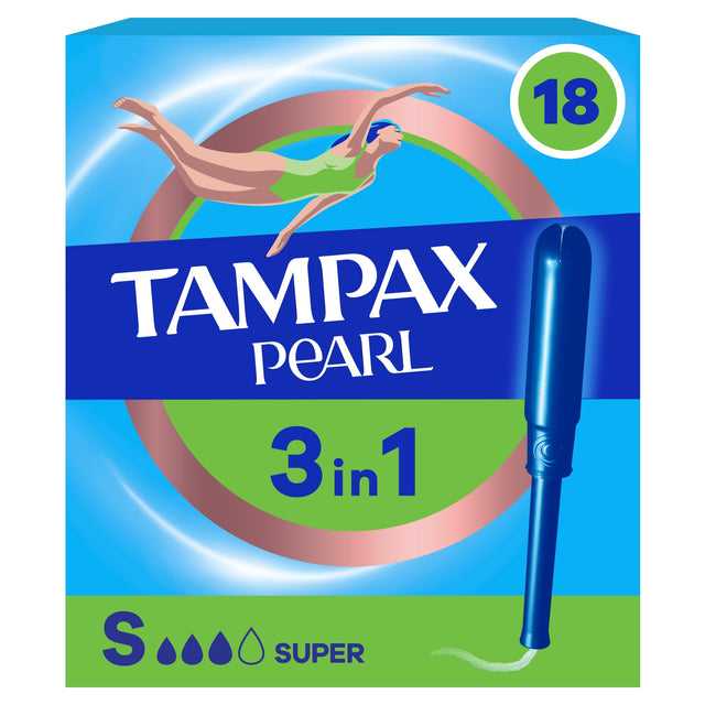 Tampax Pearl Super Tampons Applicator 18 Pack