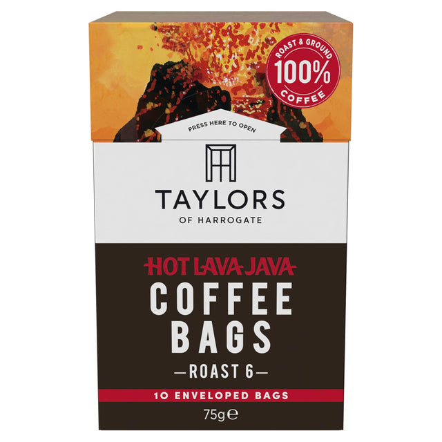 Taylors Of Harrogate 10 Hot Lava Java Coffee Bags 75 g