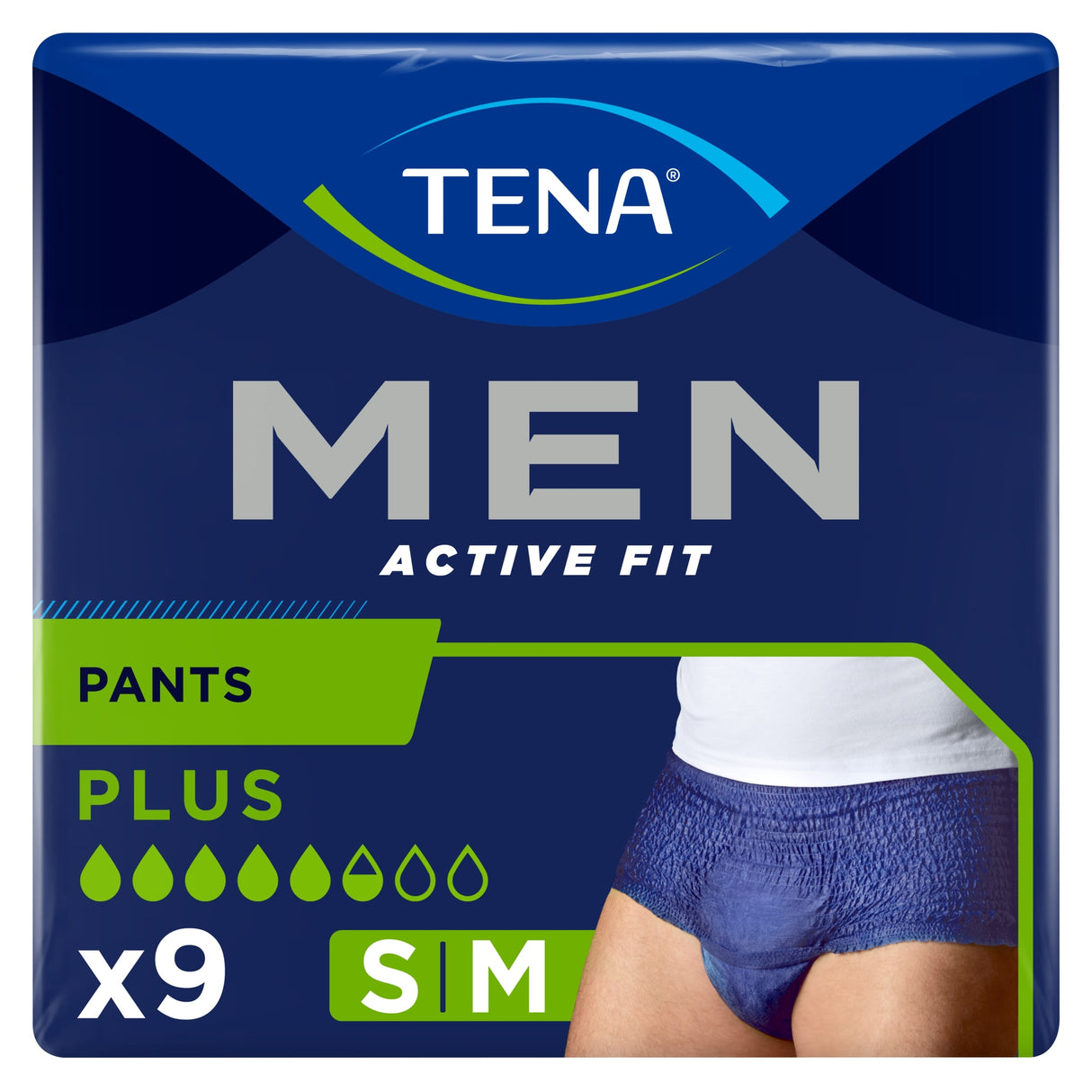 Tena Men Active Fit Iincontinence Pants Plus Size Medium 9 Pack