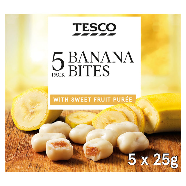 Tesco 5 Banana Bites With A Yogurt Coating 125 g