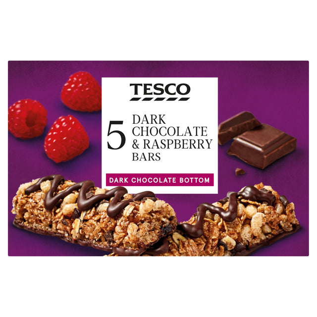 Tesco 5 Chocolate & Raspberry Bars 115 g