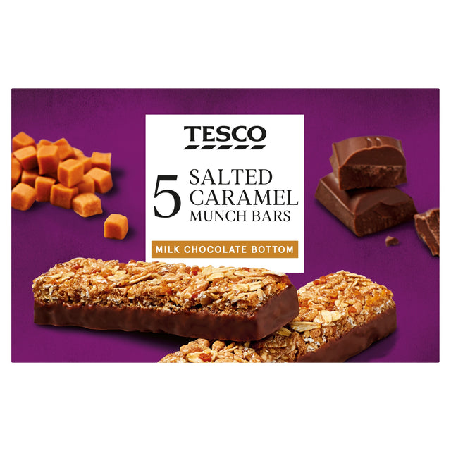 Tesco 5 Salted Caramel Munch Bars 160 g