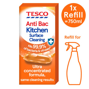 Tesco Anti-Bacterial Kitchen Surface Cleaner Refill 9 ml