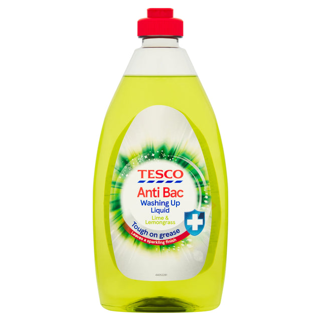 Tesco Anti-Bacterial Washing Up Liquid Lime & Lemongrass 500 ml