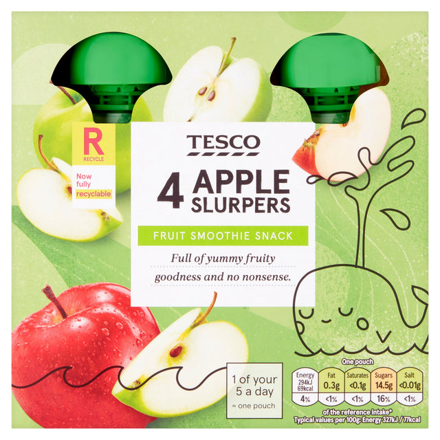 Tesco Apple Fruit Slurpers 4 x 90 g