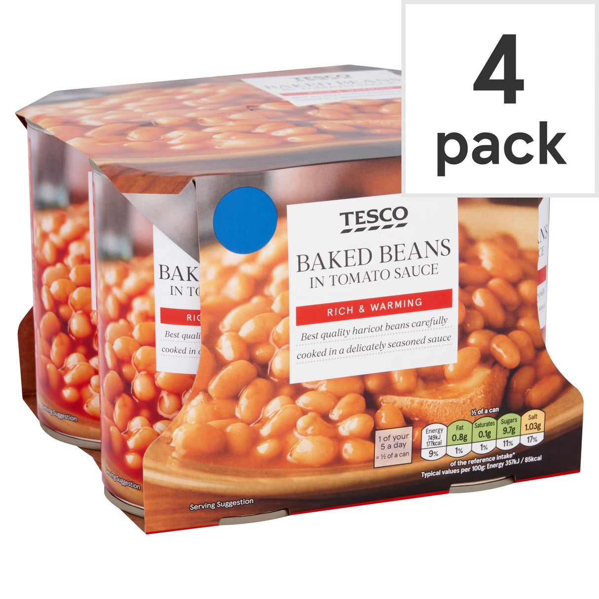 Tesco Baked Beans In Tomato Sauce 4 x 420 g