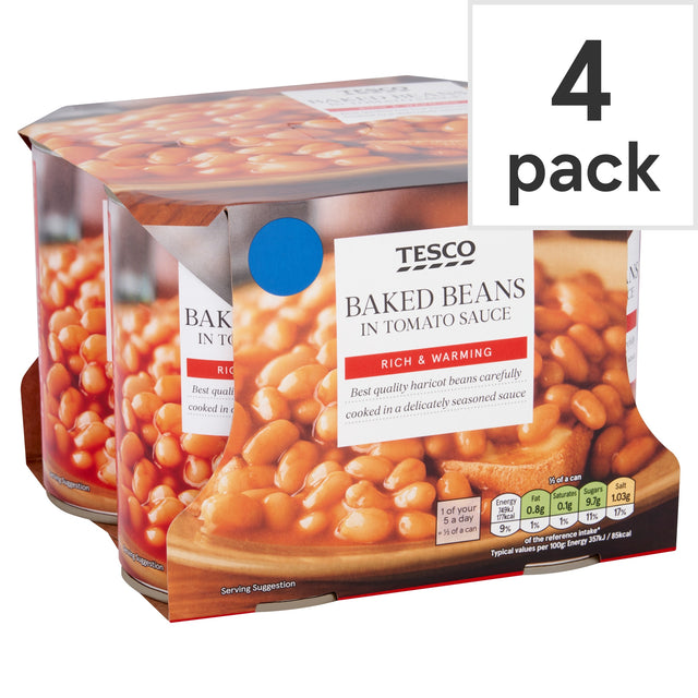 Tesco Baked Beans In Tomato Sauce 4 x 420 g