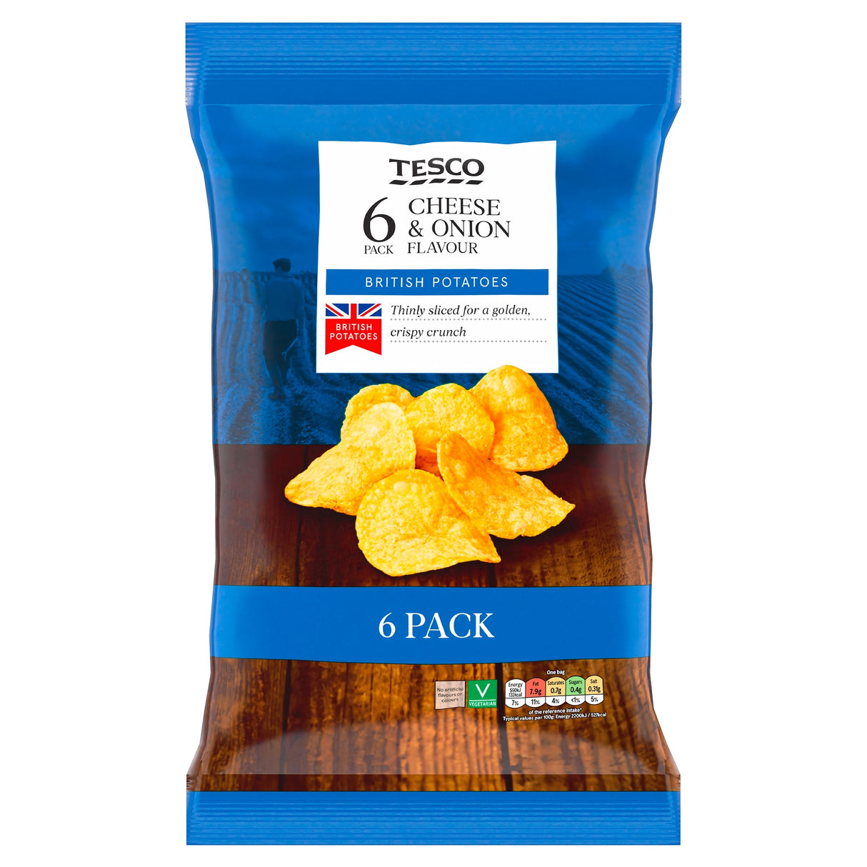 Tesco Cheese & Onion Crisps 6 x 25 g