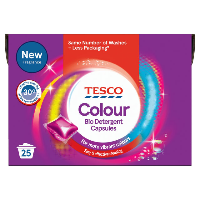 Tesco Colour Bio Detergent Capsules 25 Washes 425 ml